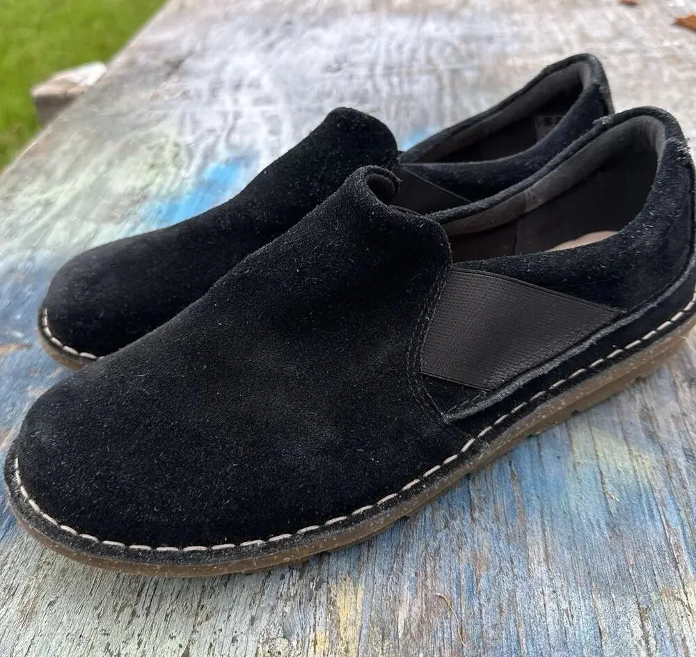 Clarks Collection Shoes Women's 10 M Casual Loafers Comfort 13281 Black Suede